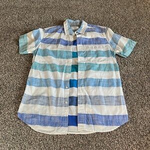 Free Planet Multi Blue Striped Shirt 100% Cotton. Size Medium